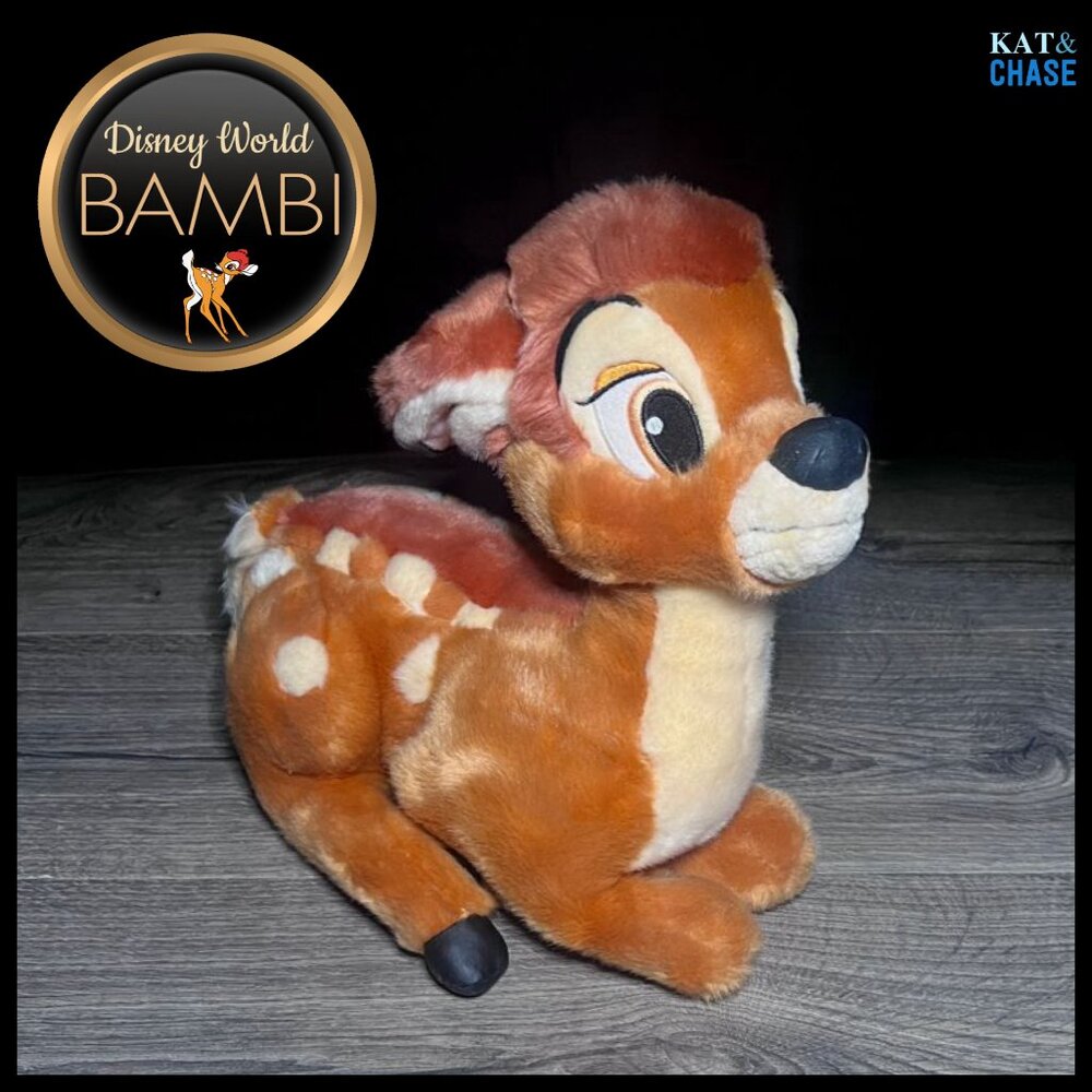 13" Bambi Newborn Plush Walt Disney World Disneyland Stuffed Deer Sitting Animal